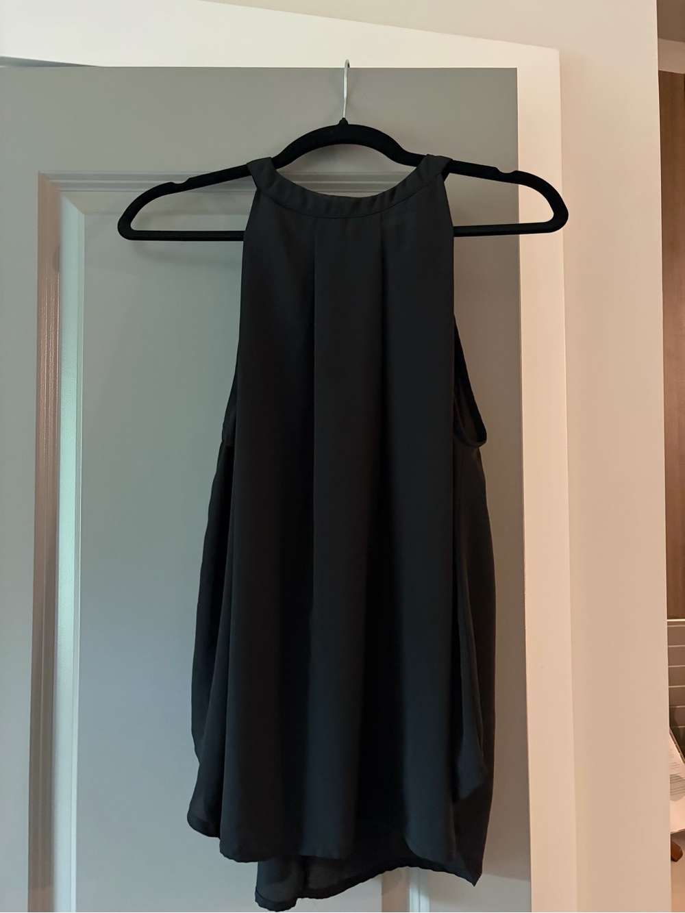 Elodie Black Sleeveless Halter Blouse